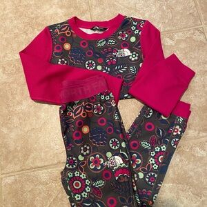 The North Face TNF Kids' Apparel - girls thermal Base Layer pink Floral size 6T